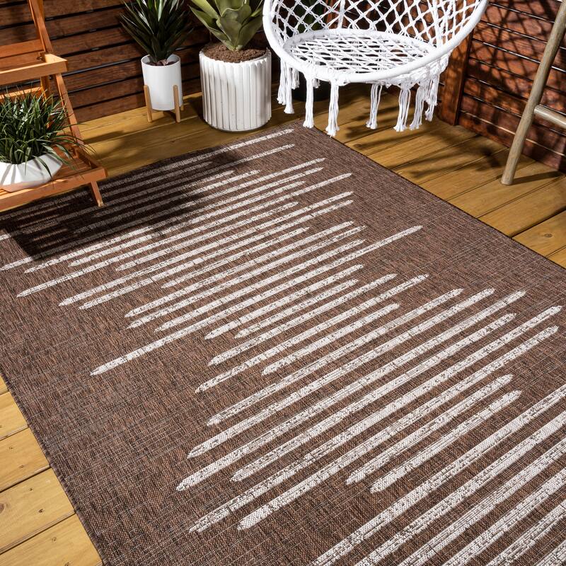JONATHAN Y Colonia Berber Stripe Geometric Indoor/Outdoor Area Rug