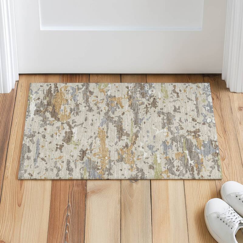 Machine Washable Indoor/ Outdoor Modern Calhan Chantille Rug