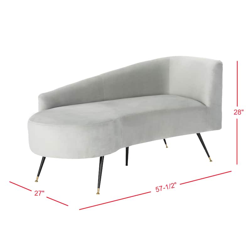 SAFAVIEH Helgrit Black/Gold Velvet Retro Glam Settee - 57.5" W x 27" D x 28" H - 58Wx27Dx28H