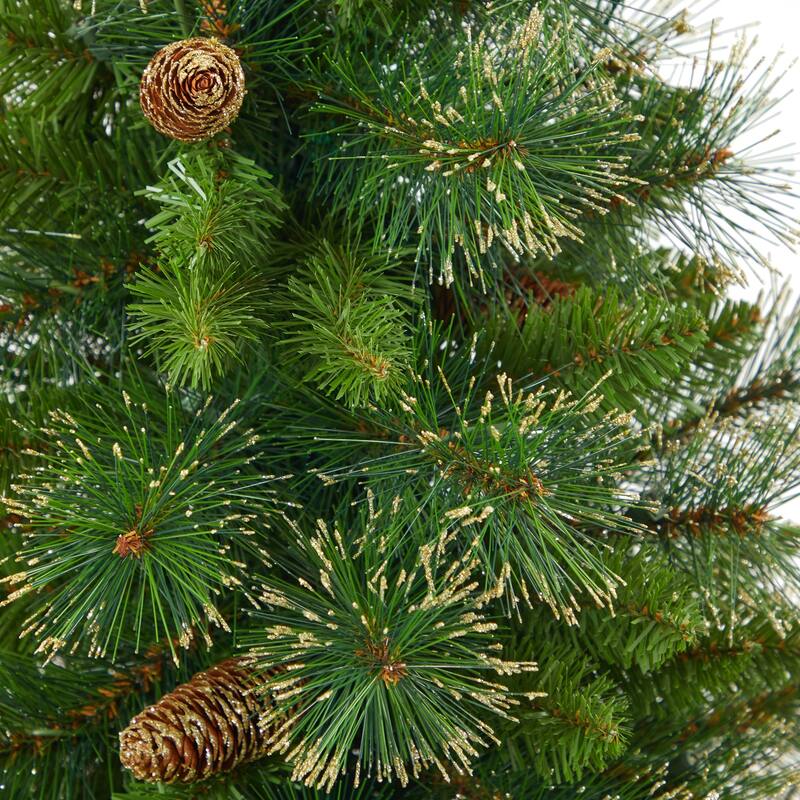 50in Golden Tip Pine Christmas Tree with Lights - Small Pre-Lit Holiday Tree in Planter - Green - 50