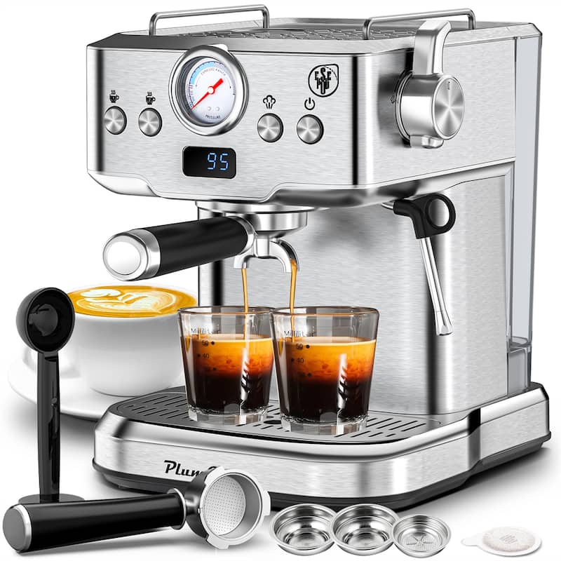 20 Bar Espresso Machine w/ Milk Frother, Single & Double Shot, ESE Pod Compatible