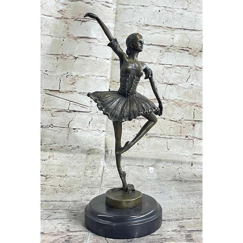 Ballerina Ballet Dancer Girl Bronze Statue Sculpture Trophy Figure 13 Inches X 7 Inches