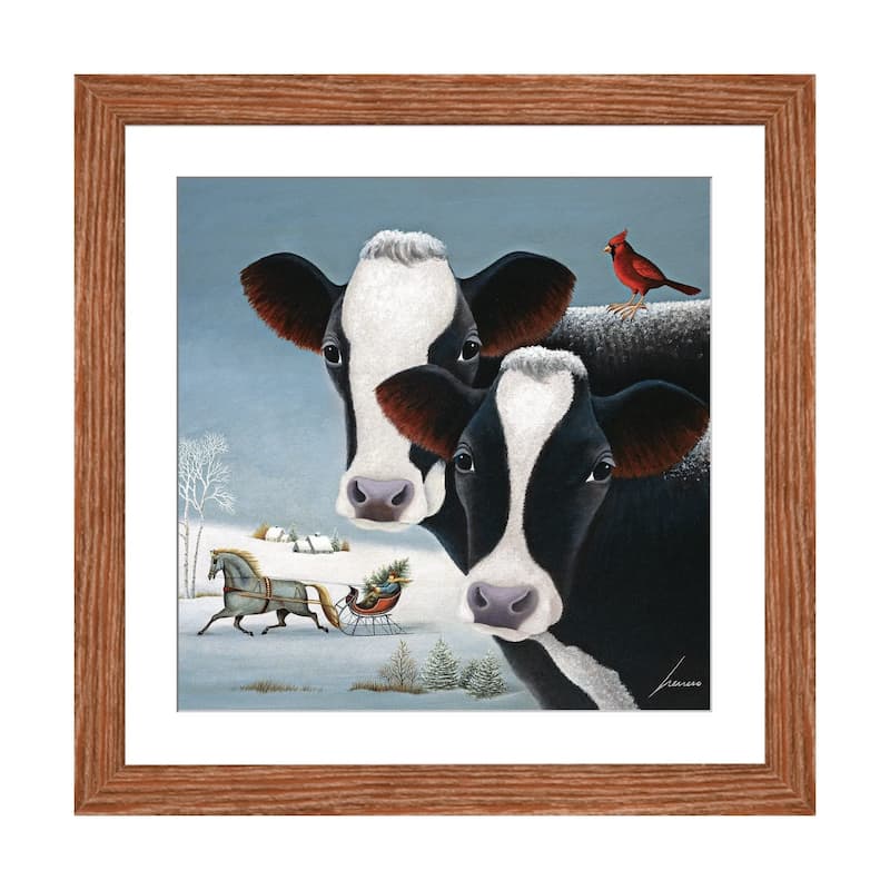 iCanvas "Winter Watch" by Lowell Herrero - Walnut - 16x16x1