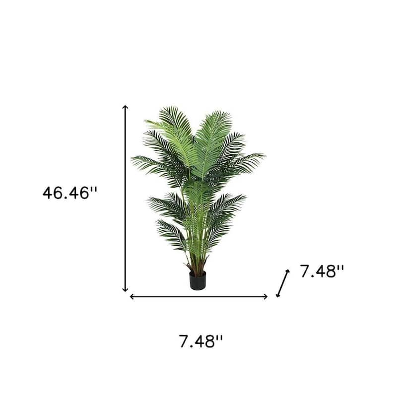 HomeRoots 73" Green Artificial Palm Tree in a Black Pot - 7.48 in. x 72.83 in. x 7.48 in.