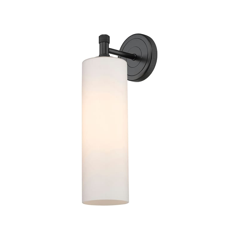 Innovations Lighting 434-1W-5-4 Crown Point Sconce Crown Point 16" - Matte Black / Matte White