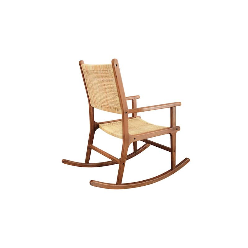 Woven Rattan Rocking Chair - 41.75" - Caramel Brown
