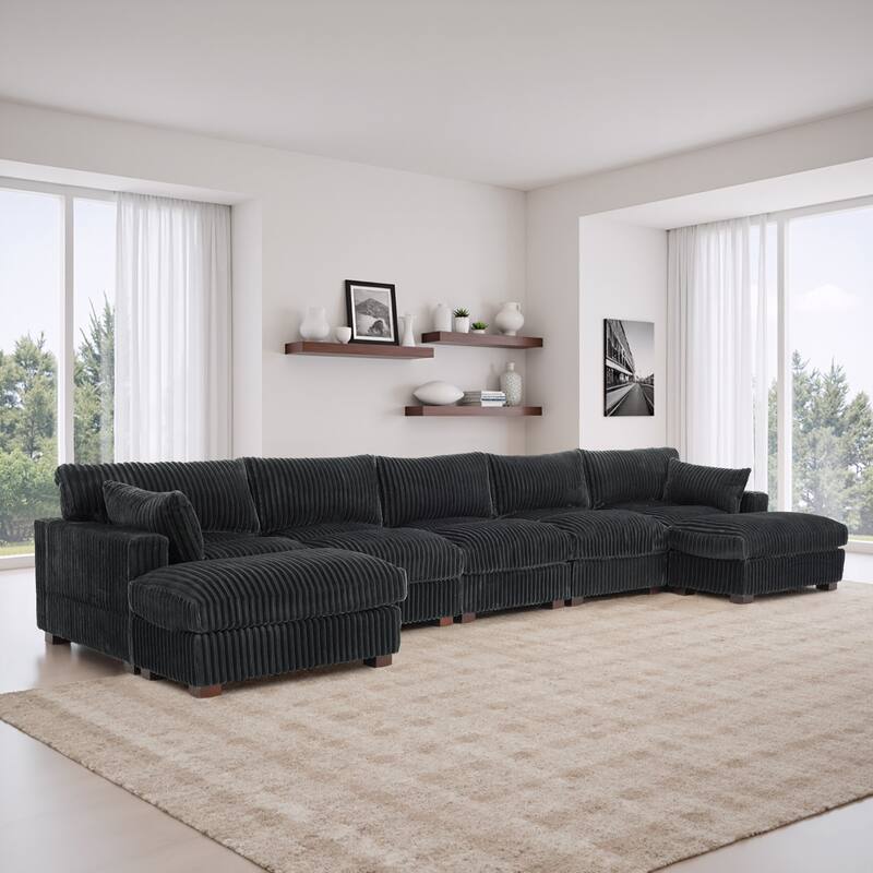 Oversized U-shaped Plush Modular Sectional Sofa Set