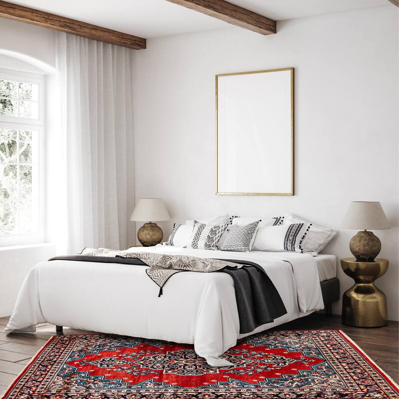 ECARPETGALLERY Hand-knotted Melis Red Wool Rug - 5'4 x 9'1