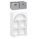 preview thumbnail 14 of 14, Kids Curve Appeal 23 in. 4 Cubby Bookcase – White with Optional Bins White/Gray Bins