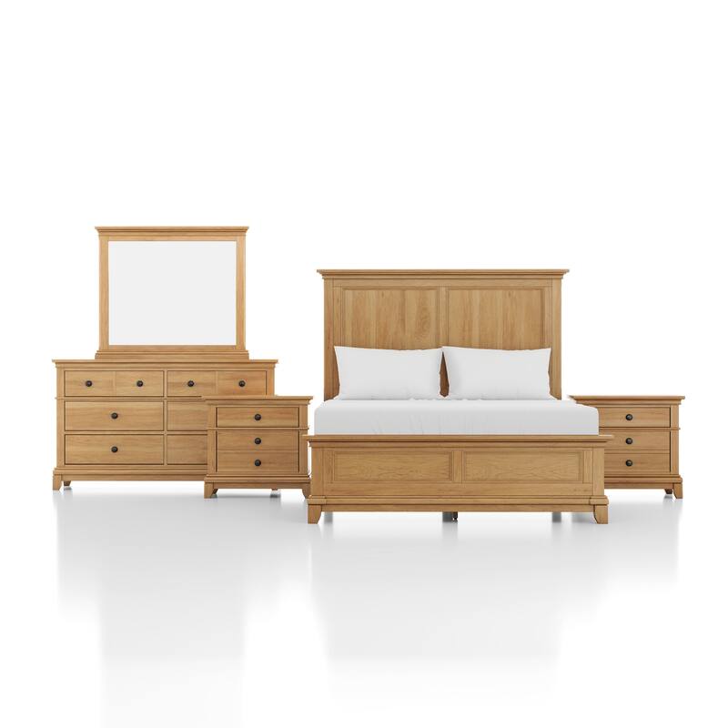 Furniture of America Wellington Farmhouse Natural Oak 5-Piece Wood Kids Bedroom Set