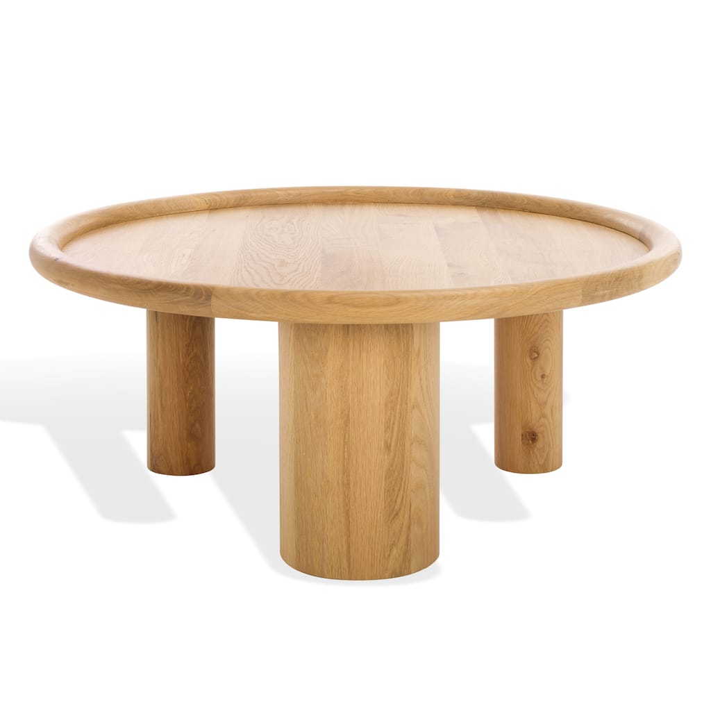 SAFAVIEH Couture Madelynn Round Wood Coffee Table - 35"W x 35"D x 15"H