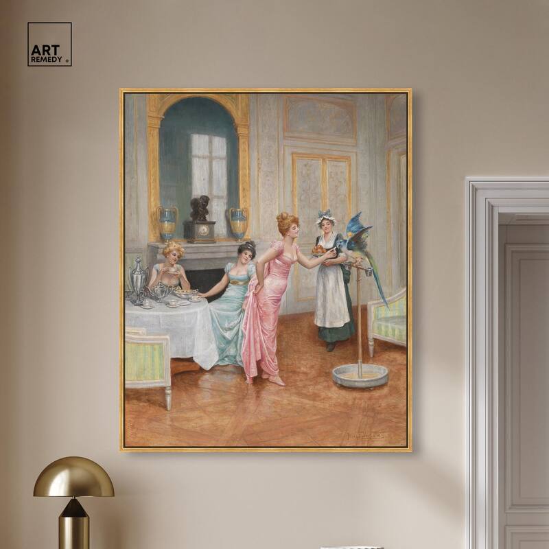 The Parrot and the Tea Party Canvas by Art Remedy