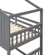 preview thumbnail 23 of 27, Twin Over Twin House Bunk Bed With Ladder and Fence Wood White Modern Contemporary Urban
