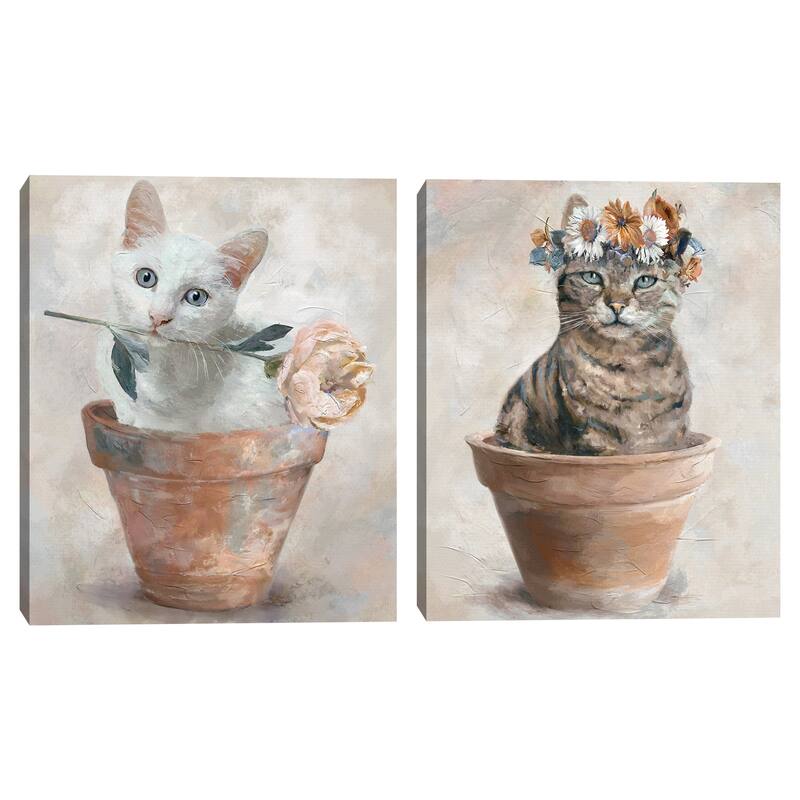 Potted Pals II, IV by Studio Arts Canvas Art Prints