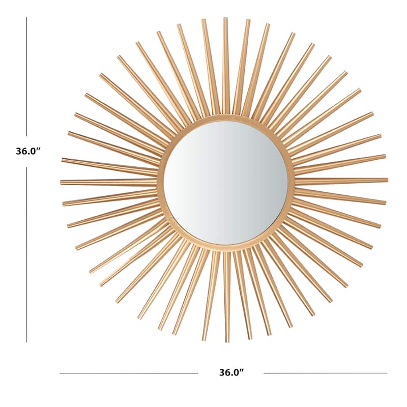 SAFAVIEH Kierra 36-inch Gold Sunburst Round Mirror - 36" W x 1" L x 36" H - 36Wx1Dx36H