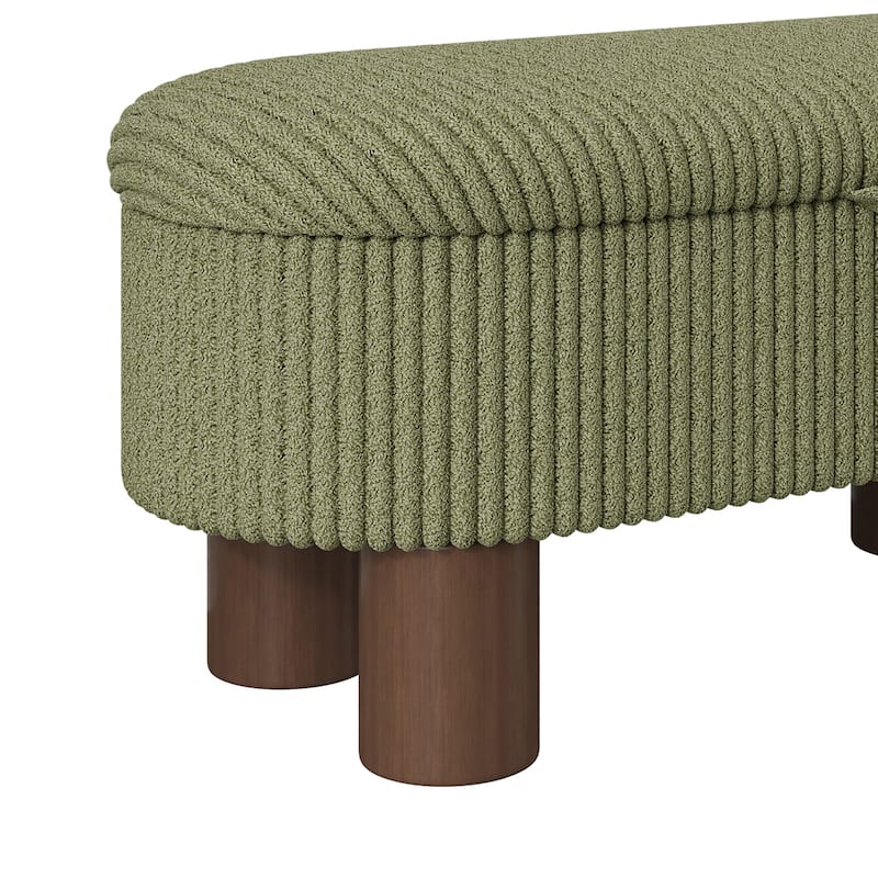 Modern Storage Ottoman Corduroy Upholstered Bench Bedroom Storage Seat Entryway Shoe Bench for Living Room, Bedroom and Entryway