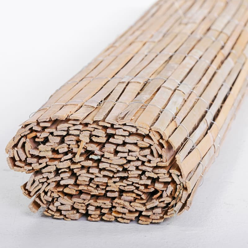 Split Bamboo Slat Screen Fencing Natural Finish Decorative Fence Roll