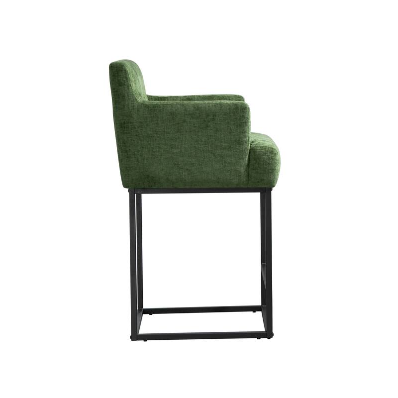 House Hold Counter Height Bar Stools Set of 2,Modern Square PU Bar Stool