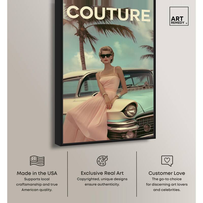 Vintage Beach Car Cover Canvas by Art Remedy