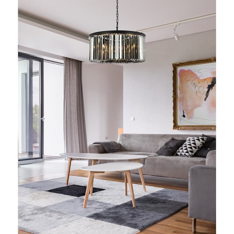 Royce Edge 8-Light Matte Black Chandelier