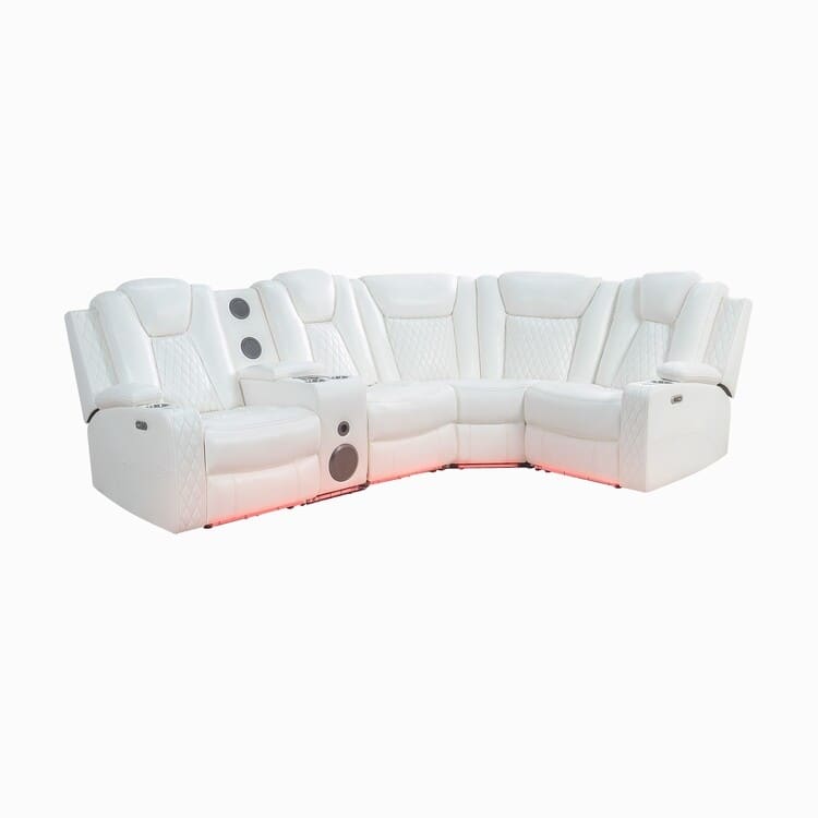 Luxury Reclining 5 & 6 Seater Corner Sofa w/ LED, USB, Wireless Charging, Bluetooth & Storage