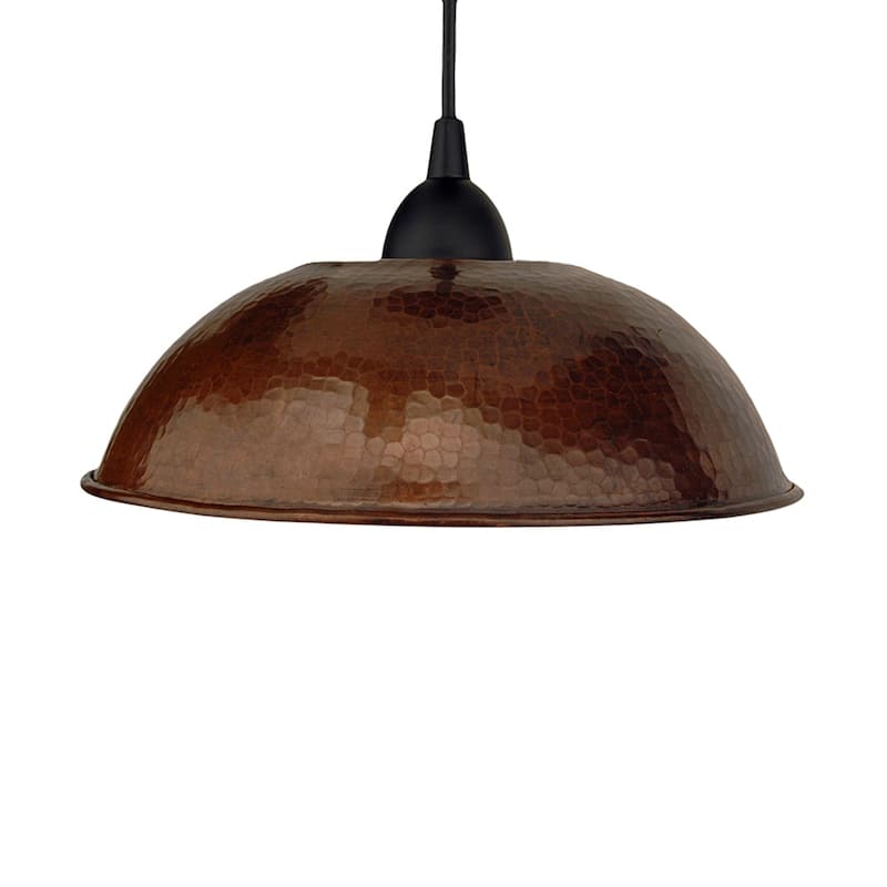 Hammered Copper 10.5" Dome Pendant Light in Oil Rubbed Bronze (L100DB)