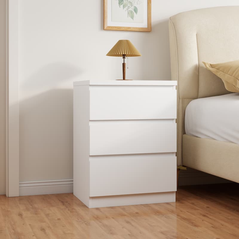 19.7-Inch Nightstand with 3 Drawers, Beside Table with Drawers Handle Free Design,Thickened Top Plate,for Bedroom,Living Room