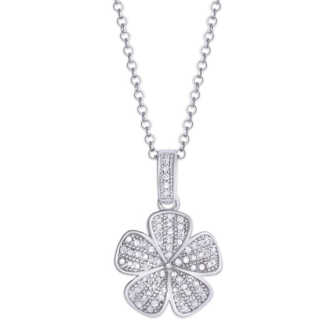Victoria Townsend .925 Sterling Silver .23ct Diamond 5 Petal Flower Pendant