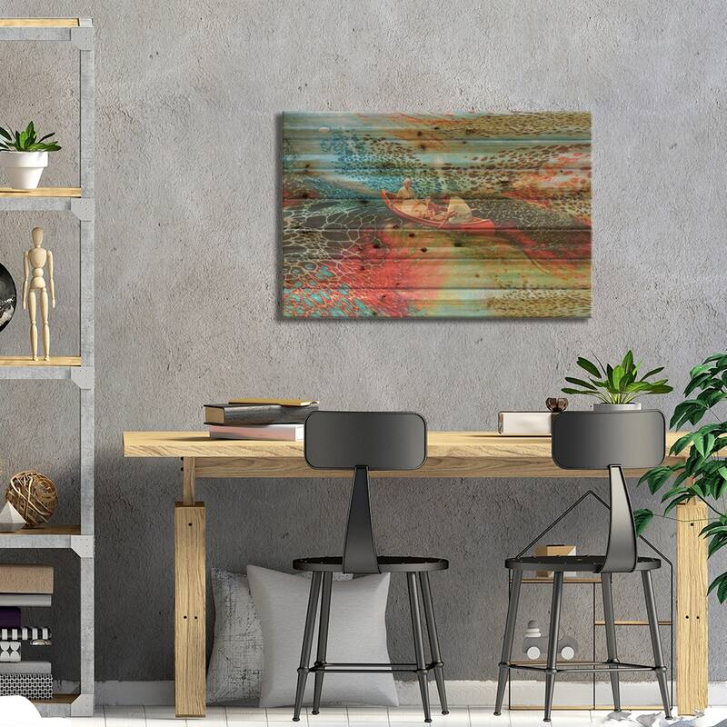 Psychedelic Voyage Print On Wood by Andreas Lie - Multi-Color