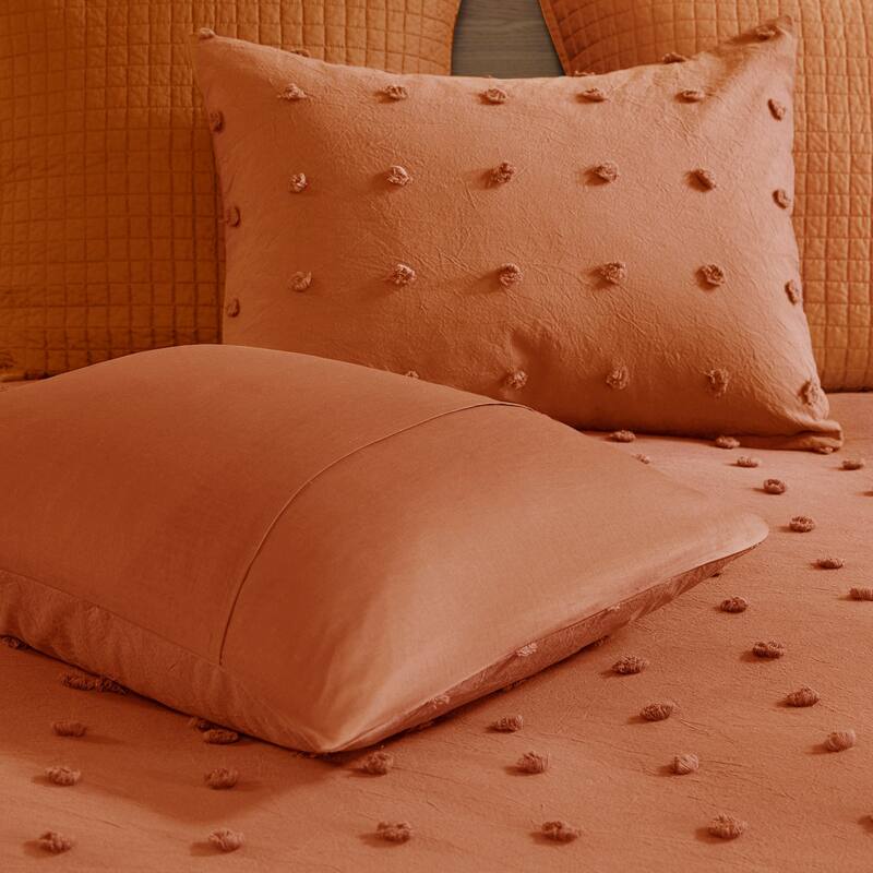 Intelligent Design Maize Cotton Jacquard Comforter Set with Euro Shams and Throw Pillows