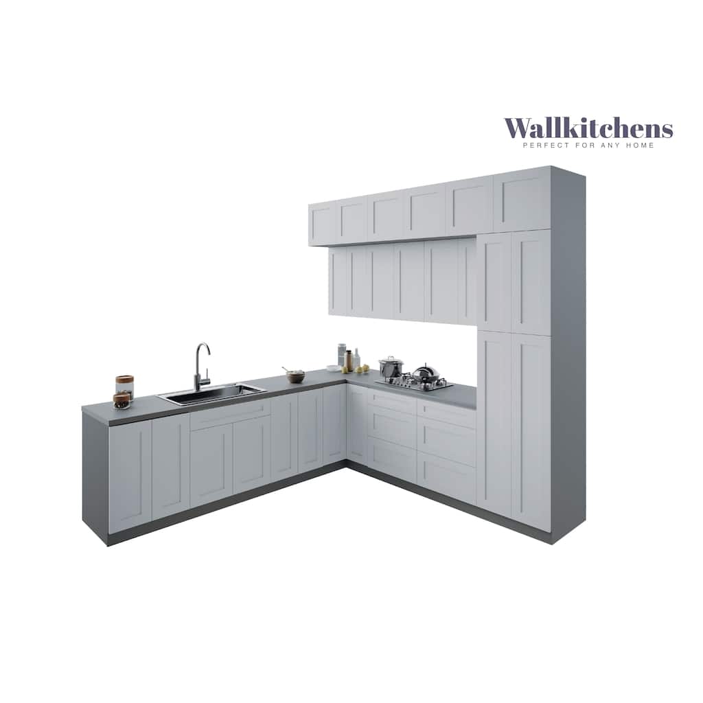 Kitchen Culinary Haven Collection White Matte Color Base Size 9Ft Wide - 108x24