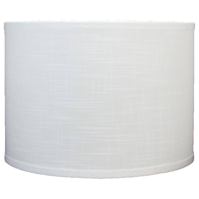 Classic Drum Linen Lamp Shade, 8" to 16" Bottom Size - 14" - Off White