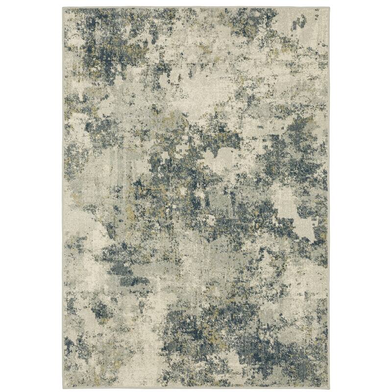 Buchanan Beige Blue Abstract Contemporary Casual Area Rug