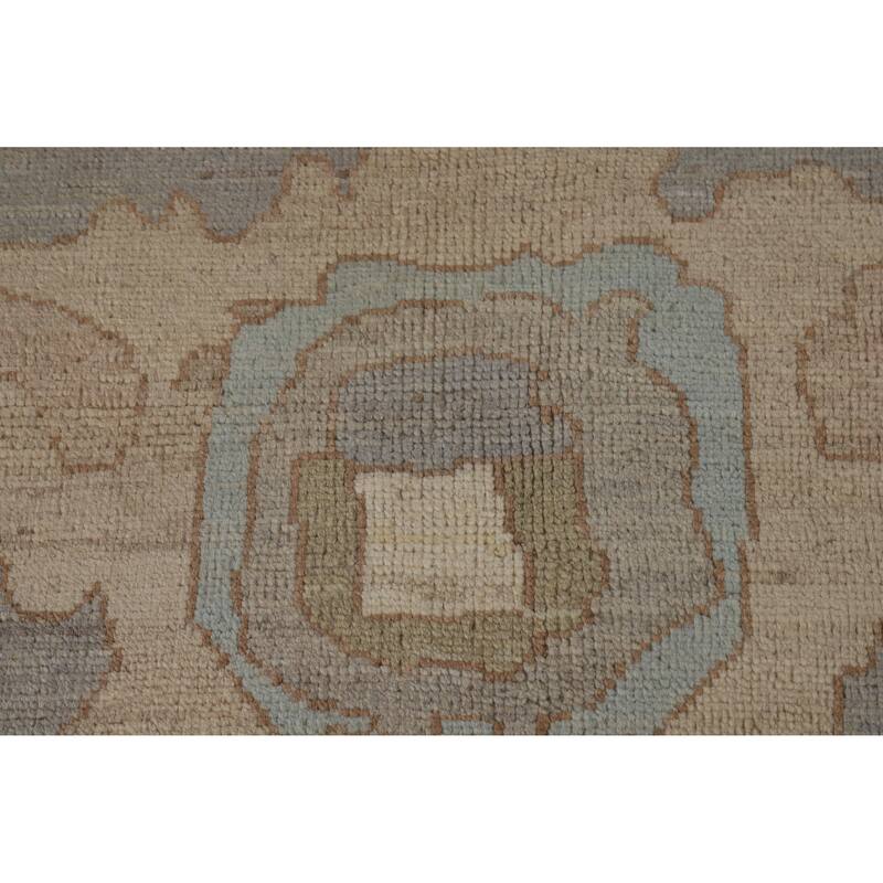 Hand Knotted Oriental 100% Wool Carpet Transitional All-Over Greys & Charcoal Oushak Area Rug - 12' 2'' X 9' 5''