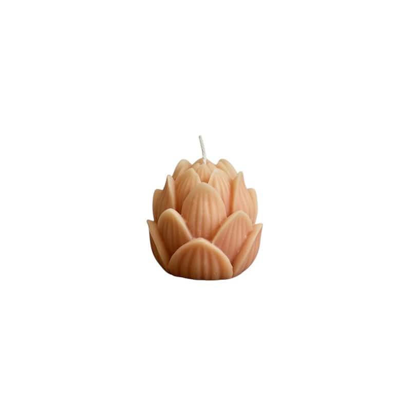 2" Orange Unscented Dimensional Flower Candle