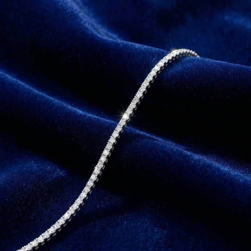 Bliss Diamond 3 Carat Round Cut Lab Grown Diamond Tennis Bracelet In White Gold 7"