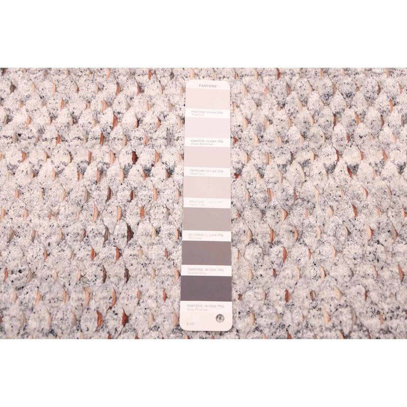 ECARPETGALLERY Braided Weave Loreto Light Grey Wool Rug - 4'1 x 5'11