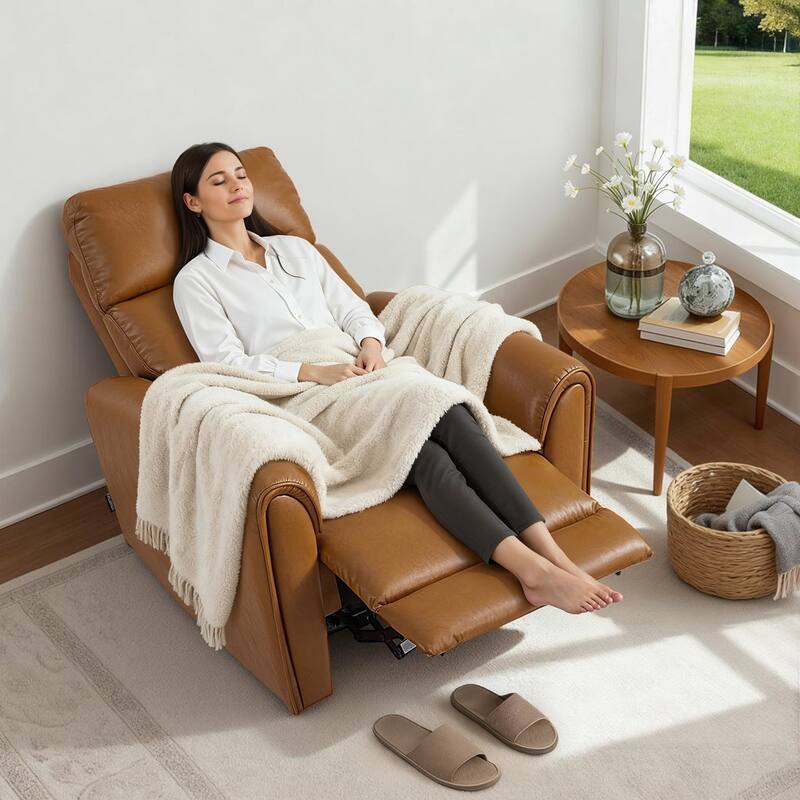 MCombo Power Small Recliners, Modern Zero Wall Hugger Recliners Chair with Lumbar Support, USB and Charging Ports, FSC Certified