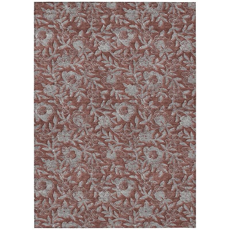 HomeRoots Floral Transitional Rectangle Outdoor Rug