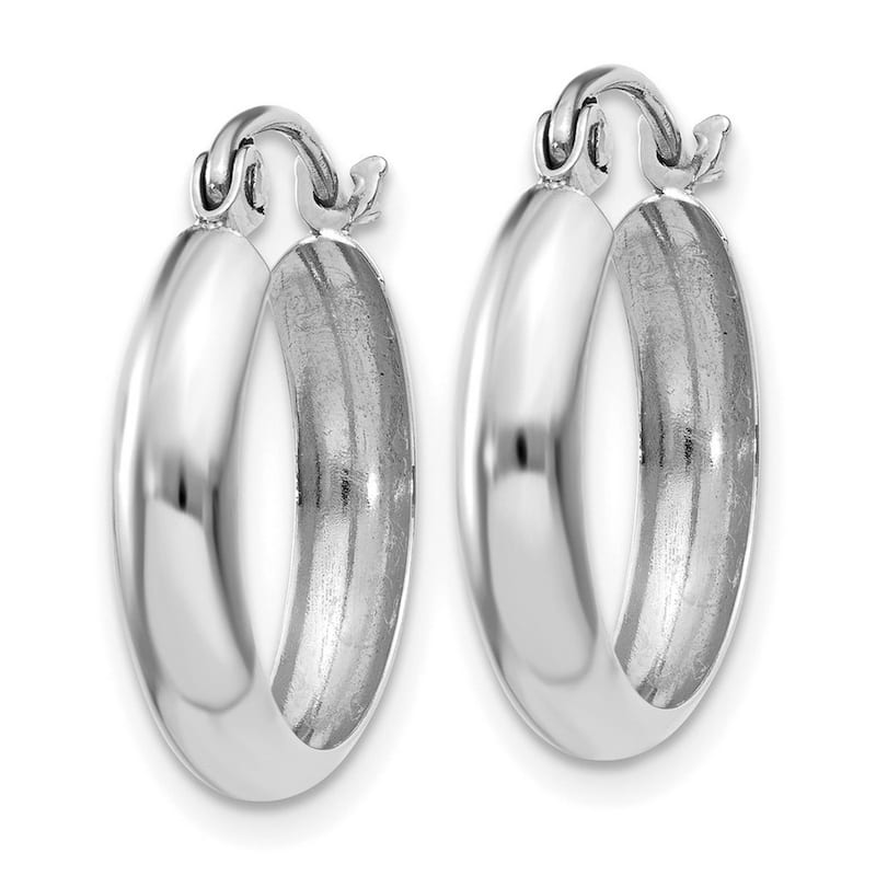 Curata 10k White Gold Polished 14xHoop Earrings -