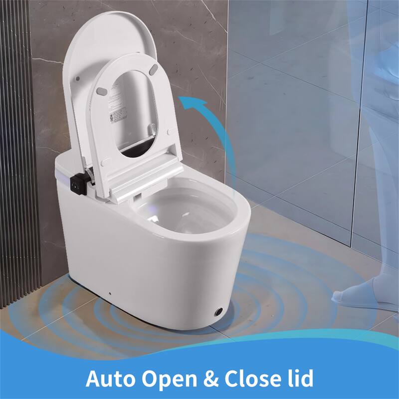 Smart Toilet with Auto-Open Lid & Foot Sensor