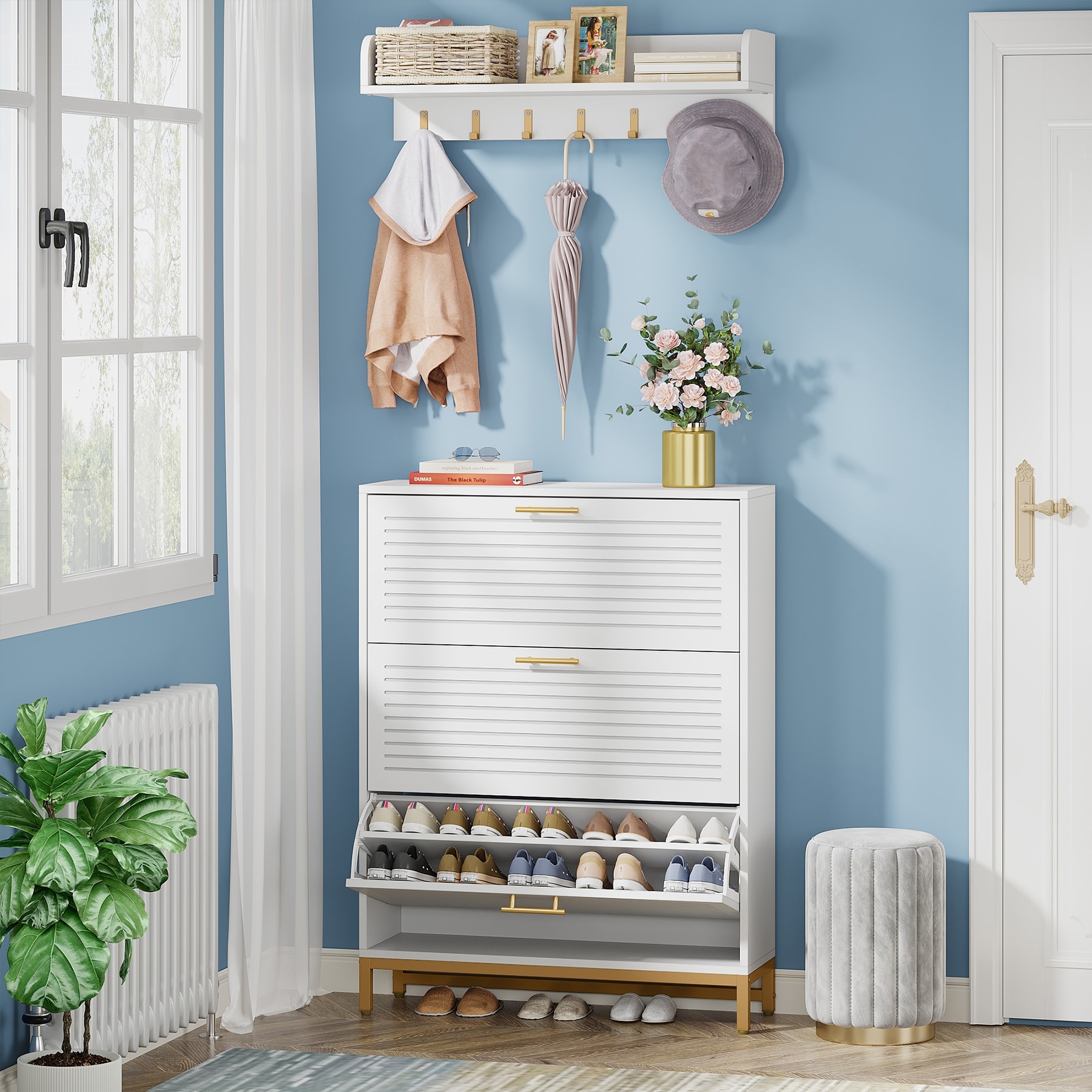 Wall unit shoe hot sale storage