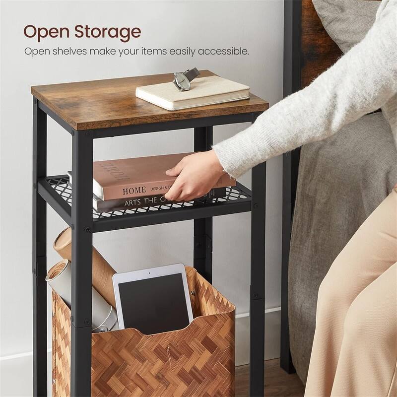 3-Tier Tall Side Table - 11.8"D x 15.7"W x 29.5"H