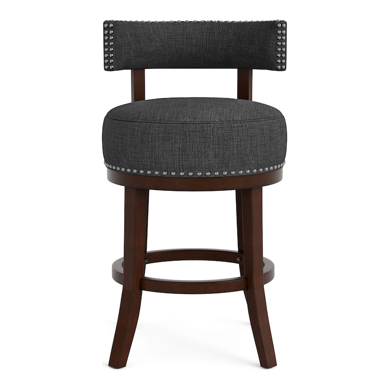 Fendeson Transitional Nailhead Swivel Barstool (Set of 2) by Furniture of America