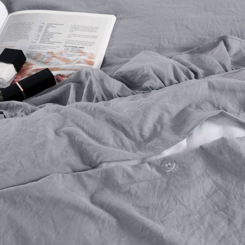 Soft Washed Microfiber Ruffle Duvet Cover Set