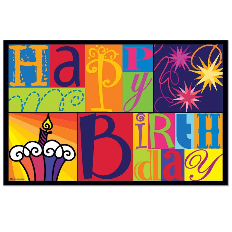 Counterart Paper Placemat, Bright Birthday, 24-Pack - More than 12