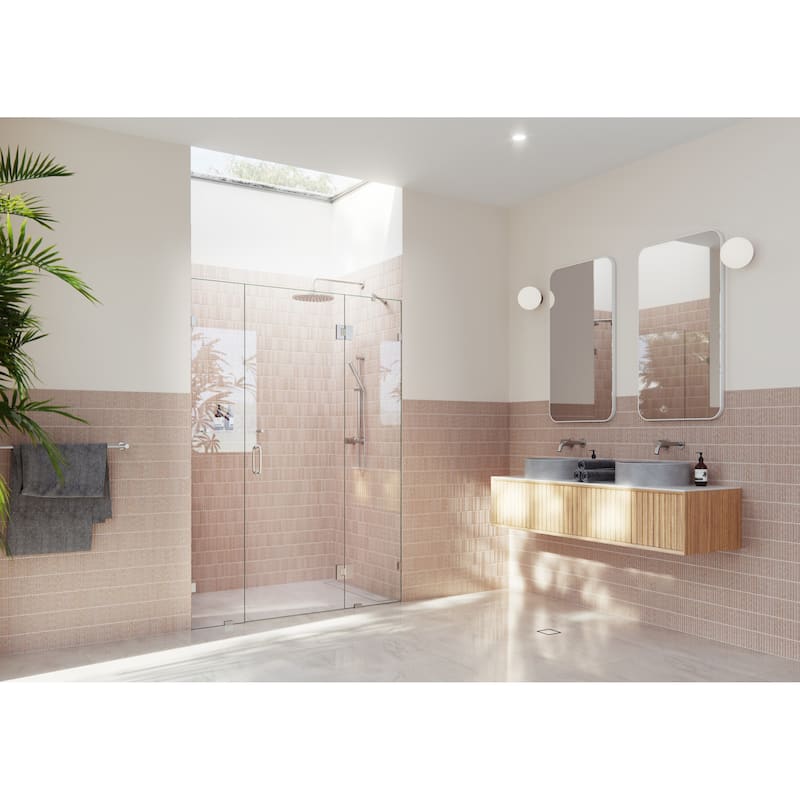Glass Warehouse GHF-60.75 Stellar 78" High x 60-3/4" Wide Hinged - Brushed Nickel