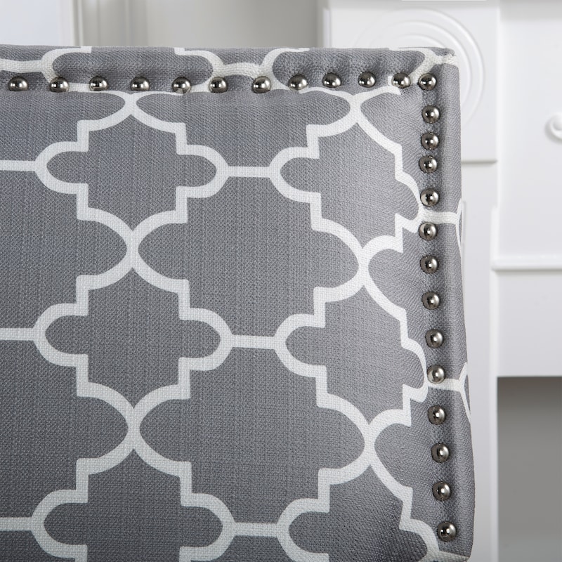 Modern 28.54" Upholstered Accent Chair with Solid Wood Frame and Nailheads for Living Room