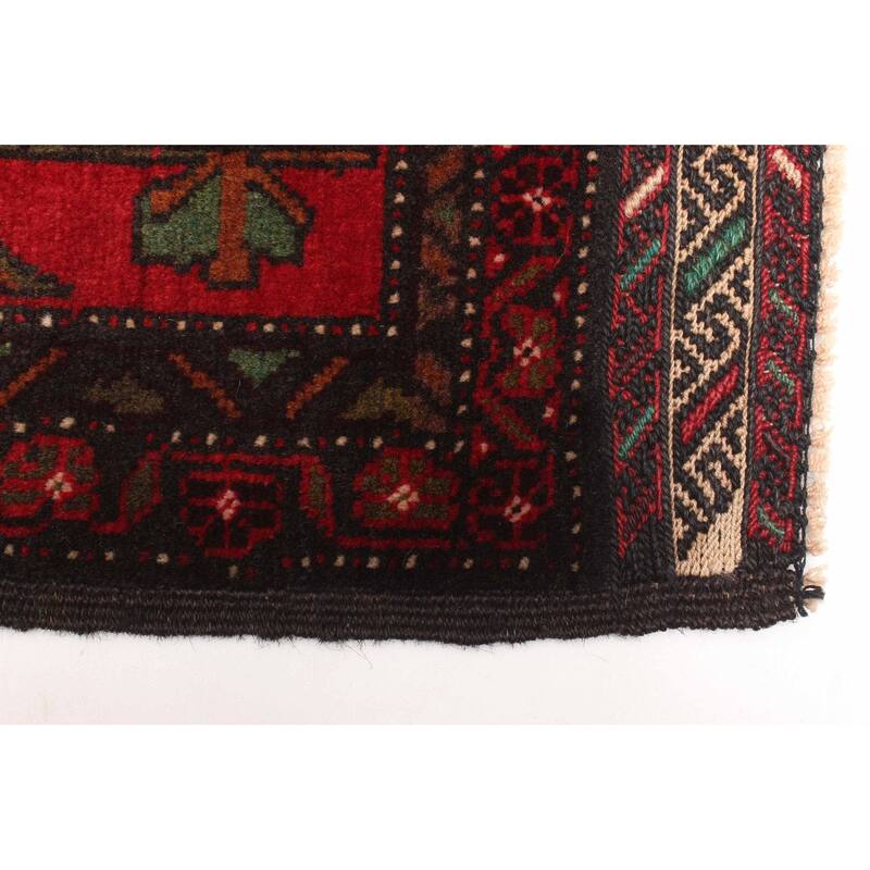 ECARPETGALLERY Hand-knotted Teimani Dark Red Wool Rug - 3'9 x 6'5