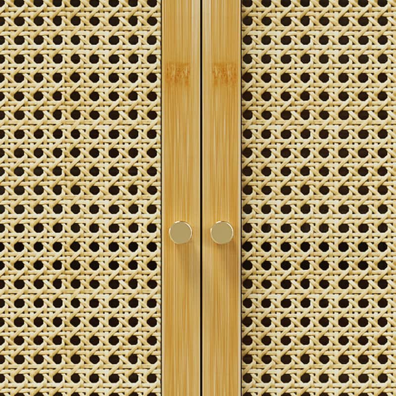 Bamboo Wall Mounted Cabinet Hanging Storage Cabinet with 3 Shelves